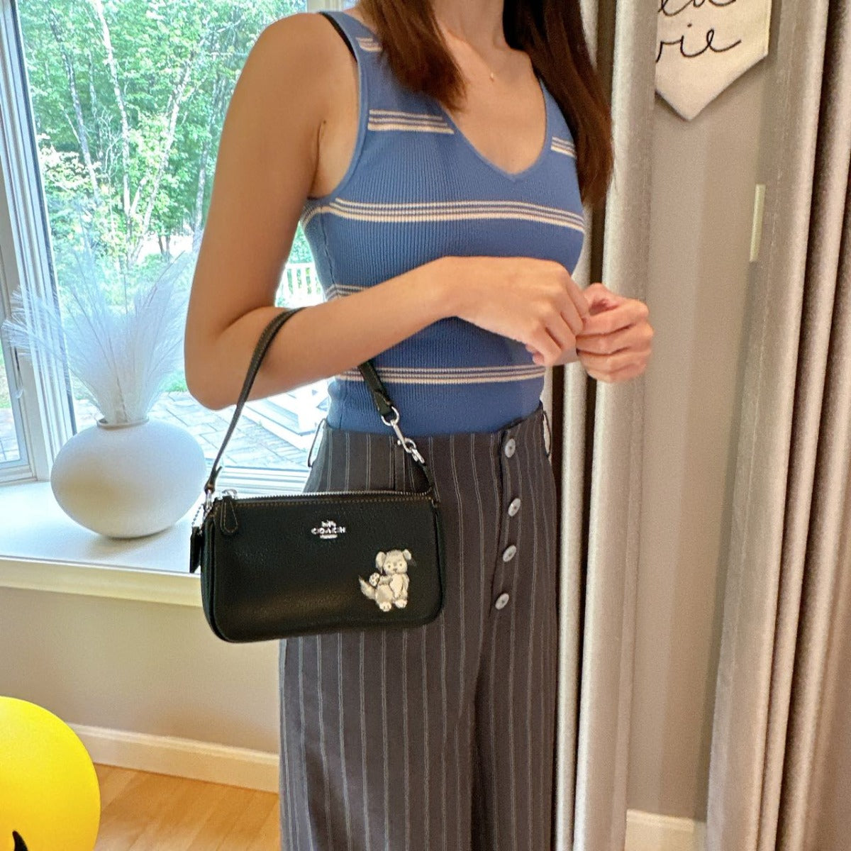 Coach CC914 Nolita 19 With Happy Dog In Silver/Black Multi Coach CC914 Nolita 19 With Happy Dog In Silver/Black Multi